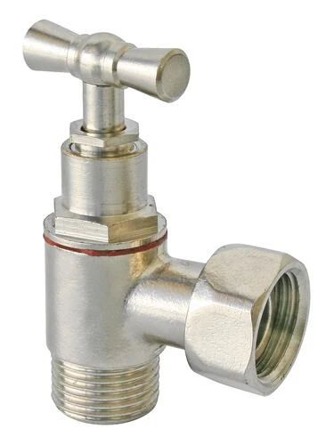 Robinet D'arrêt WC équerre à Presse étoupe Nickelé - PRONORM 1 Robinet D'arrêt WC équerre à Presse étoupe Nickelé - PRONORM