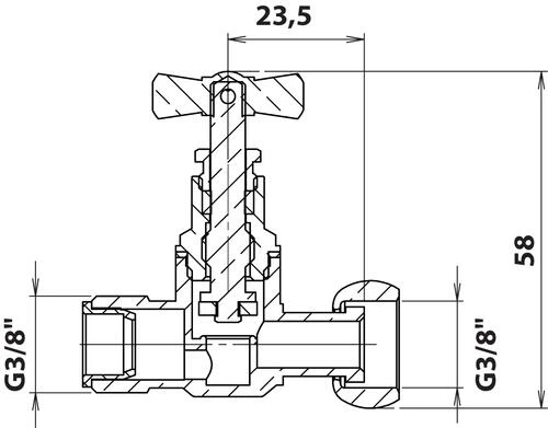 Robinet D'arrêt De Chasse WC Droit à Potence 4 Robinet D'arrêt De Chasse WC Droit à Potence – Image 4