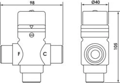 Mitigeur Thermostatique Individuel M15/21 - GRANDSIRE -Salle De Bain Fournitures 18038 3