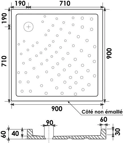 Receveur De Douche Céramique Extra-plat 6 Cm Blanc 90x90cm 2 Receveur De Douche Céramique Extra-plat 6 Cm Blanc 90x90cm – Image 2