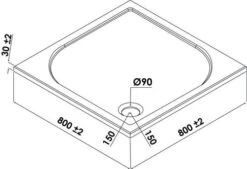 Receveur De Douche Extra-plat En Béton De Synthèse 80x80cm - ELMER -Salle De Bain Fournitures 201010502 3