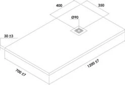 Receveur De Douche Résine De Synthèse Mina Gris Anthracite 70x120 - ELMER -Salle De Bain Fournitures 201010506 3