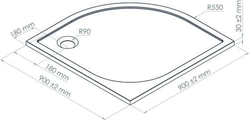 Receveur De Douche Béton De Synthèse Quart De Cercle 90cm - ELMER 3 Receveur De Douche Béton De Synthèse Quart De Cercle 90cm - ELMER – Image 3