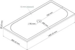 Receveur De Douche Extra-plat En Béton De Synthèse 80x140cm - ELMER 6 Receveur De Douche Extra-plat En Béton De Synthèse 80x140cm - ELMER -Salle De Bain Fournitures 201010516 3
