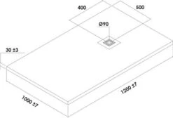 Receveur De Douche Résine De Synthèse Mina Gris Anthracite 100x120 - ELMER -Salle De Bain Fournitures 201010528 3