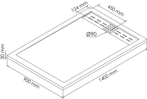 Receveur De Douche Caniveau Résine De Synthèse Kori Blanc 90x140 - ELMER 3 Receveur De Douche Caniveau Résine De Synthèse Kori Blanc 90x140 - ELMER – Image 3