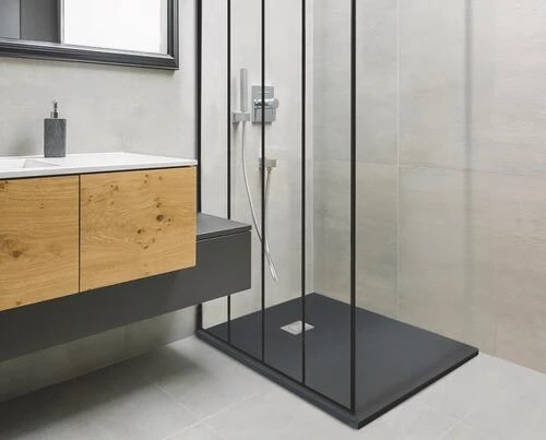 Receveur De Douche Résine De Synthèse Mina Gris Anthracite 70x100 - ELMER 2 Receveur De Douche Résine De Synthèse Mina Gris Anthracite 70x100 - ELMER – Image 2