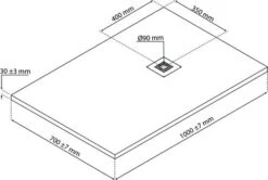 Receveur De Douche Résine De Synthèse Mina Gris Anthracite 70x100 - ELMER 5 Receveur De Douche Résine De Synthèse Mina Gris Anthracite 70x100 - ELMER -Salle De Bain Fournitures 201010565 3