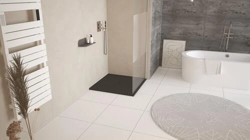 Receveur De Douche Résine De Synthèse Recea Noir 90x90 - ELMER 2 Receveur De Douche Résine De Synthèse Recea Noir 90x90 - ELMER – Image 2