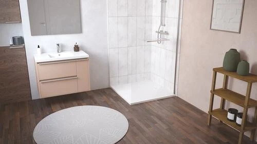 Receveur De Douche Caniveau Résine De Synthèse Runa Blanc 90x90 - ELMER 2 Receveur De Douche Caniveau Résine De Synthèse Runa Blanc 90x90 - ELMER – Image 2