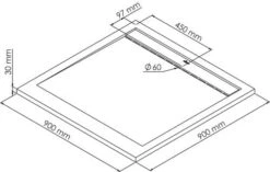 Receveur De Douche Caniveau Résine De Synthèse Runa Blanc 90x90 - ELMER 6 Receveur De Douche Caniveau Résine De Synthèse Runa Blanc 90x90 - ELMER -Salle De Bain Fournitures 201010587 3