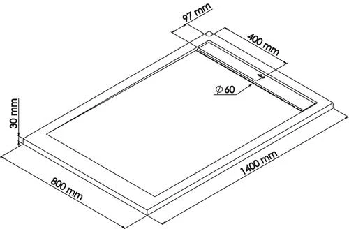 Receveur De Douche Caniveau Résine De Synthèse Runa Blanc 80x140 - ELMER 3 Receveur De Douche Caniveau Résine De Synthèse Runa Blanc 80x140 - ELMER – Image 3
