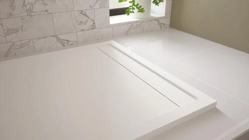 Receveur De Douche Caniveau Résine De Synthèse Runa Blanc 80x140 - ELMER 4 Receveur De Douche Caniveau Résine De Synthèse Runa Blanc 80x140 - ELMER – Image 4