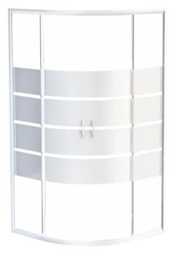 Paroi De Douche Quart De Cercle 90cm Profilés Blancs Eris 2 - ELMER