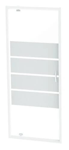 Paroi De Douche Porte Pivotante 80cm Profilés Blancs Eris 2 - ELMER