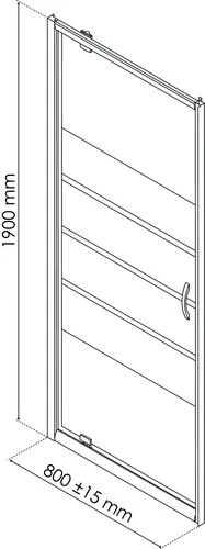 Paroi De Douche Porte Pivotante 80cm Profilés Chromés Eris 2 - ELMER 3 Paroi De Douche Porte Pivotante 80cm Profilés Chromés Eris 2 - ELMER – Image 3