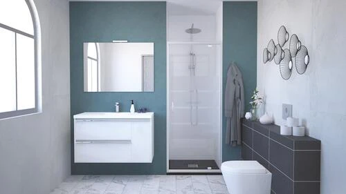 Paroi De Douche Porte Pivotante 90cm Profilés Chromés Eris 2 - ELMER 2 Paroi De Douche Porte Pivotante 90cm Profilés Chromés Eris 2 - ELMER – Image 2