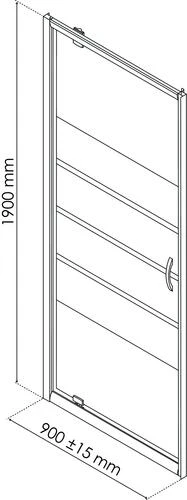 Paroi De Douche Porte Pivotante 90cm Profilés Chromés Eris 2 - ELMER 3 Paroi De Douche Porte Pivotante 90cm Profilés Chromés Eris 2 - ELMER – Image 3