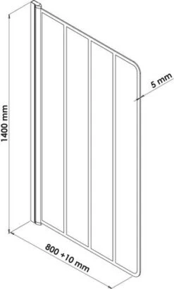 Pare-baignoire 1 Volet 140x80cm Sérigraphie Noire - ELMER 5 Pare-baignoire 1 Volet 140x80cm Sérigraphie Noire - ELMER -Salle De Bain Fournitures 201510501 3