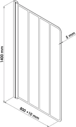 Pare-baignoire 1 Volet 140x80cm Sérigraphie Noire - ELMER 3 Pare-baignoire 1 Volet 140x80cm Sérigraphie Noire - ELMER – Image 3