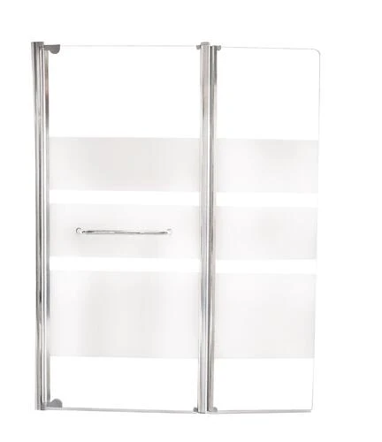 Pare-baignoire 2 Volets 140x120cm 3 Bandes Blanches - ELMER 1 Pare-baignoire 2 Volets 140x120cm 3 Bandes Blanches - ELMER