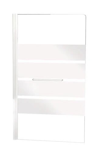 Pare-baignoire 1 Volet 140x85cm 4 Bandes Givrées - ELMER 1 Pare-baignoire 1 Volet 140x85cm 4 Bandes Givrées - ELMER