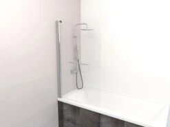 Pare-baignoire 1 Volet 140x85cm Verre Transparent - ELMER -Salle De Bain Fournitures 201510504 3