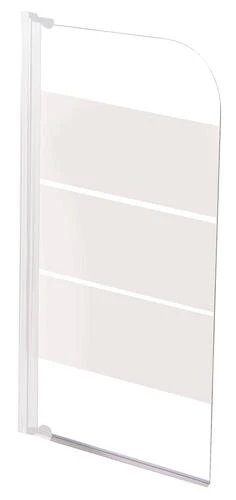 Pare-baignoire 1 Volet 140x80cm 3 Bandes Blanches - ELMER
