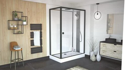 Cabine De Douche Accès De Face 80x140cm Avec Toit Fact'Ory - ELMER 2 Cabine De Douche Accès De Face 80x140cm Avec Toit Fact'Ory - ELMER – Image 2