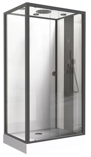 Cabine De Douche Accès De Face 80x120cm Avec Toit Haut Parleur - ELMER