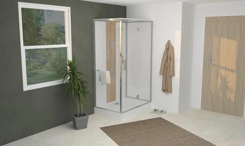 Cabine De Douche Accès De Face Avec Toit 80x120cm - ELMER 2 Cabine De Douche Accès De Face Avec Toit 80x120cm - ELMER – Image 2