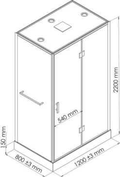 Cabine De Douche Accès De Face Avec Toit 80x120cm - ELMER 7 Cabine De Douche Accès De Face Avec Toit 80x120cm - ELMER -Salle De Bain Fournitures 202010301 3