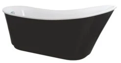 Baignoire îlot Acrylique Blanc Avec Extérieur Noir - ELMER