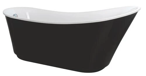 Baignoire îlot Acrylique Blanc Avec Extérieur Noir - ELMER 1 Baignoire îlot Acrylique Blanc Avec Extérieur Noir - ELMER