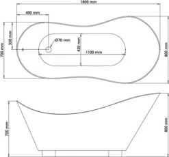 Baignoire îlot Acrylique Blanc Avec Extérieur Noir - ELMER 6 Baignoire îlot Acrylique Blanc Avec Extérieur Noir - ELMER -Salle De Bain Fournitures 202510201 3
