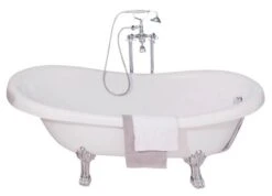 Baignoire îlot Acrylique Blanc Pattes De Lion - ELMER -Salle De Bain Fournitures 202510202 3