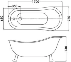 Baignoire îlot Acrylique Blanc Pattes De Lion - ELMER -Salle De Bain Fournitures 202510202 5