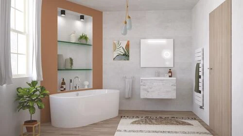 Baignoire îlot Acrylique Blanc - ELMER 4 Baignoire îlot Acrylique Blanc - ELMER – Image 4