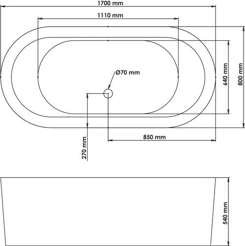 Baignoire îlot Acrylique Blanc - ELMER 5 Baignoire îlot Acrylique Blanc - ELMER – Image 5