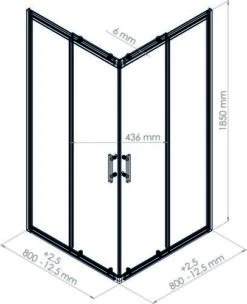 Paroi De Douche Accès D'angle Coulissant Enlok 80cm - ELMER 7 Paroi De Douche Accès D'angle Coulissant Enlok 80cm - ELMER -Salle De Bain Fournitures 203010101 3