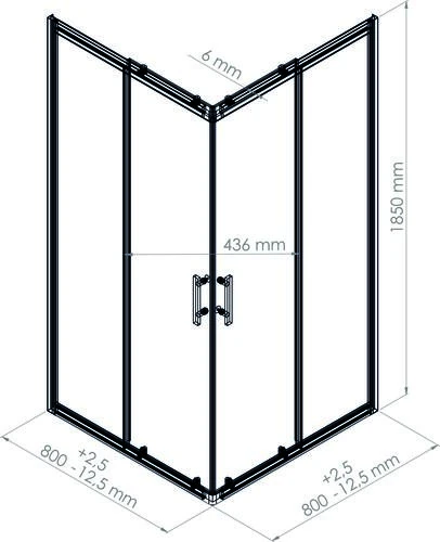 Paroi De Douche Accès D'angle Coulissant Enlok 80cm - ELMER 3 Paroi De Douche Accès D'angle Coulissant Enlok 80cm - ELMER – Image 3