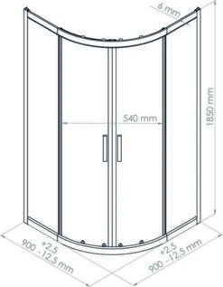 Paroi De Douche Quart De Cercle Enlok 90cm - ELMER -Salle De Bain Fournitures 203010104 3