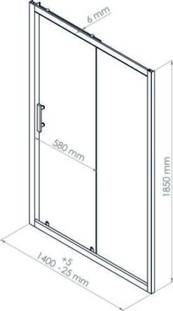 Paroi De Douche Porte Coulissante Enlok 140cm - ELMER -Salle De Bain Fournitures 203010114 3
