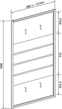 Retour Fixe 80cm Profilés Blancs Eris 2 - ELMER -Salle De Bain Fournitures 203010128 3
