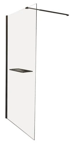 Écran De Douche Fixe Profilé Noir Versus 90cm - ELMER 1 Écran De Douche Fixe Profilé Noir Versus 90cm - ELMER