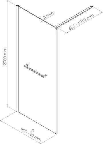 Écran De Douche Fixe Profilé Noir Versus 90cm - ELMER 3 Écran De Douche Fixe Profilé Noir Versus 90cm - ELMER – Image 3