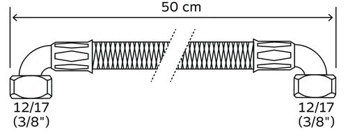 Flexible Sanitaire 2 Coudes écrou Tournant Femelle 12/17 - 500mm 2 Flexible Sanitaire 2 Coudes écrou Tournant Femelle 12/17 - 500mm – Image 2