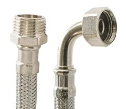 Flexible Sanitaire 1 Raccord Mâle 15/21 - 1 Coude écrou Tournant Femelle 15/21- Longueur 500mm -DN10 -Salle De Bain Fournitures 2985 67 3