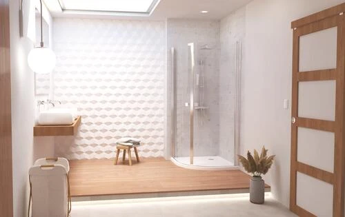 Paroi De Douche Quart De Cercle Verre Transparent Selyna 90cm - ELMER 2 Paroi De Douche Quart De Cercle Verre Transparent Selyna 90cm - ELMER – Image 2