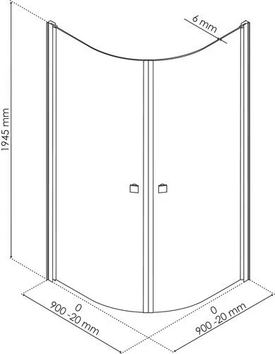 Paroi De Douche Quart De Cercle Verre Transparent Selyna 90cm - ELMER 3 Paroi De Douche Quart De Cercle Verre Transparent Selyna 90cm - ELMER – Image 3